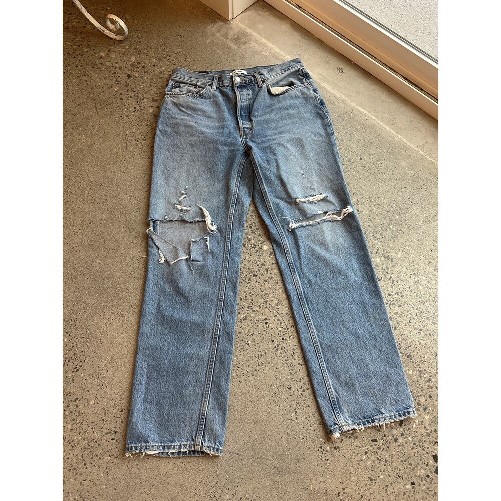 Re/Done Women's 29 Jeans Blue 90s Comfy Jean Distressed